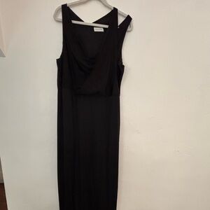 Halston Heritage Black Draped Maxi Dress